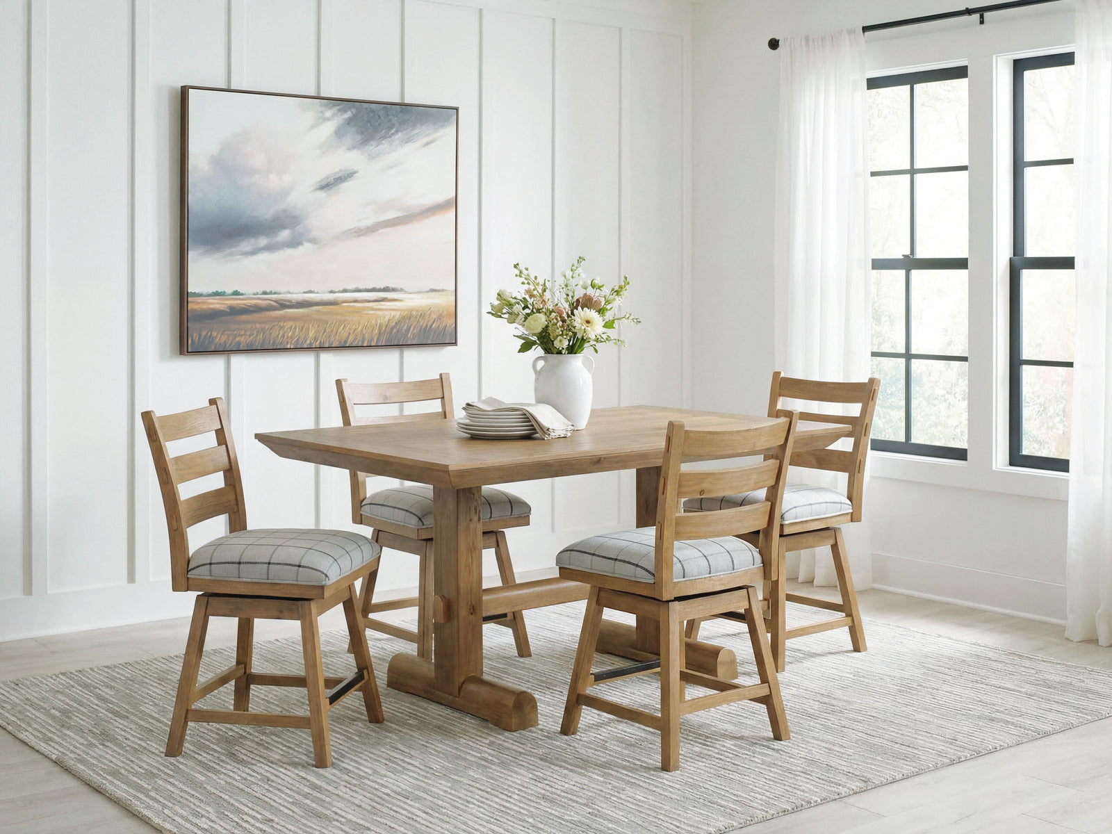 Ridgester Counter Height Dining Table and 4 Barstools (D858-SI) - Image 2