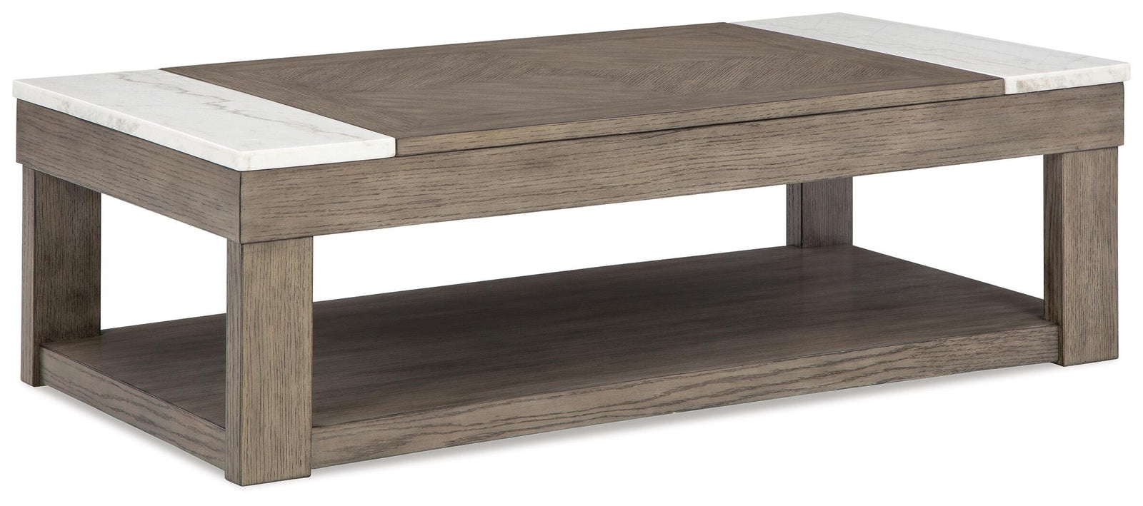 Loyaska Lift-top Coffee Table and 2 End Tables - Grayish Brown/White (T854-SI) - Image 8