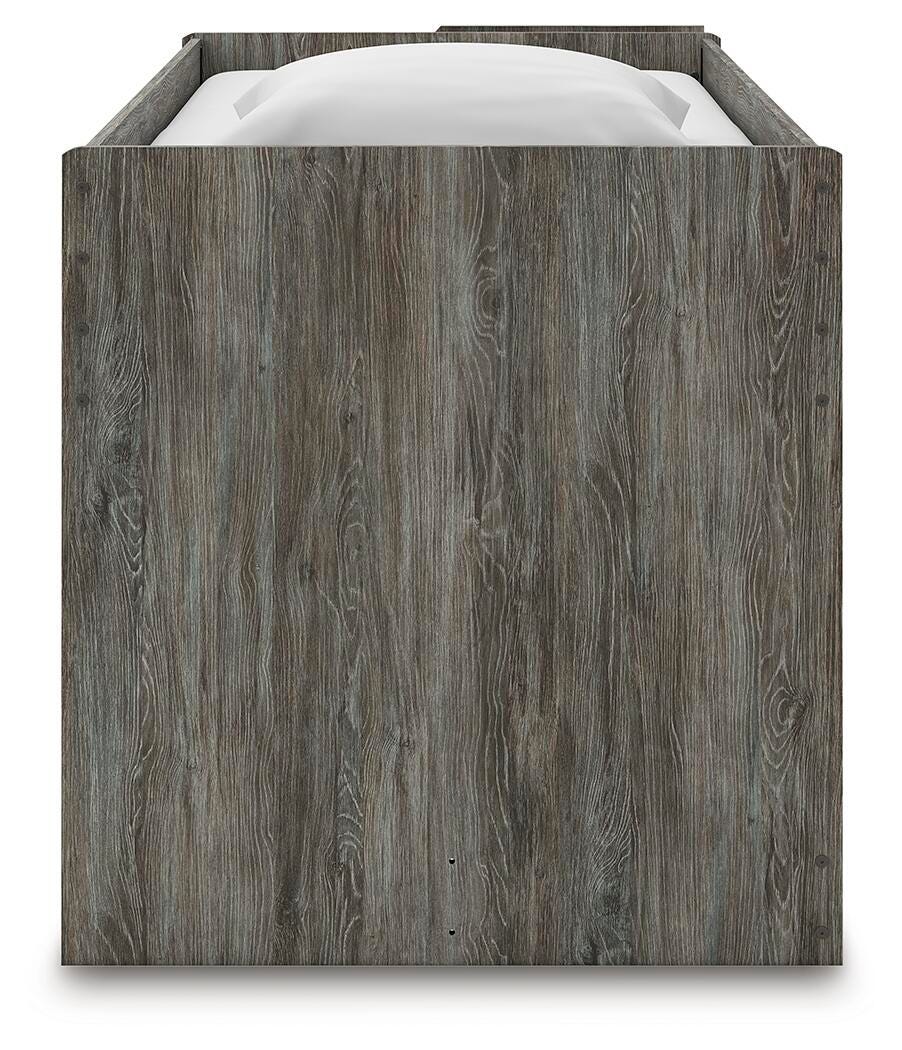 Frandern Loft Bed with Bookcase and Drawer Storage (Youth) - Gray (B4480-SI) - Image 7