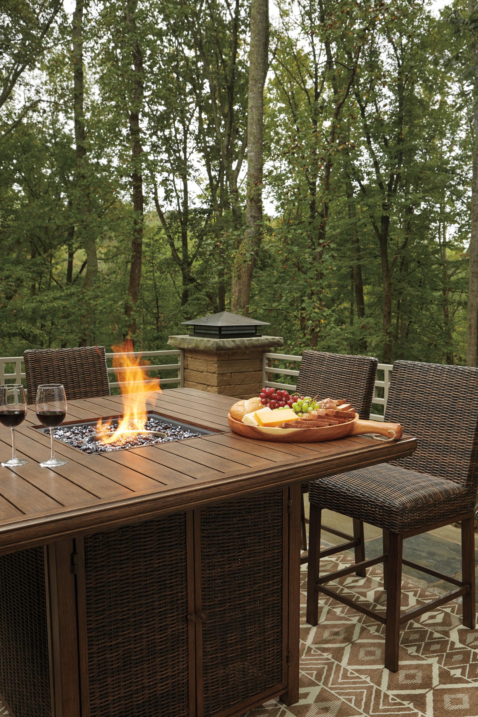 Paradise Trail Outdoor Counter Height Dining Table with 6 Barstools (P750-SI) - Image 14