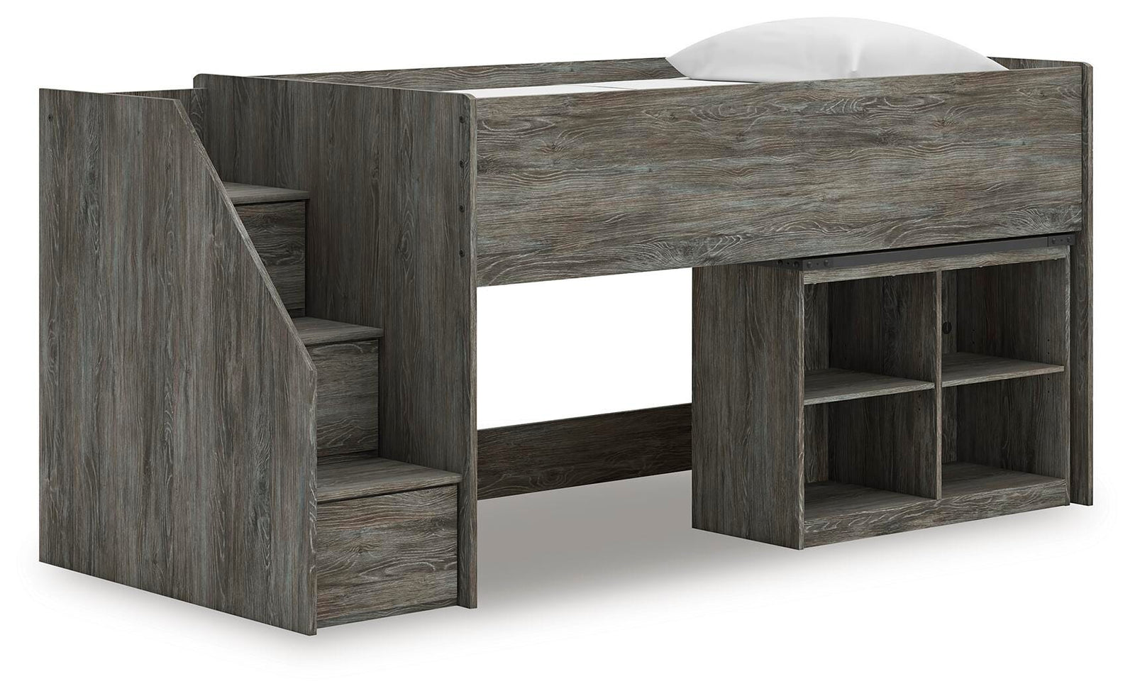 Frandern Loft Bed with Bookcase Storage (Youth) - Gray (B4480-SI) - Image 2