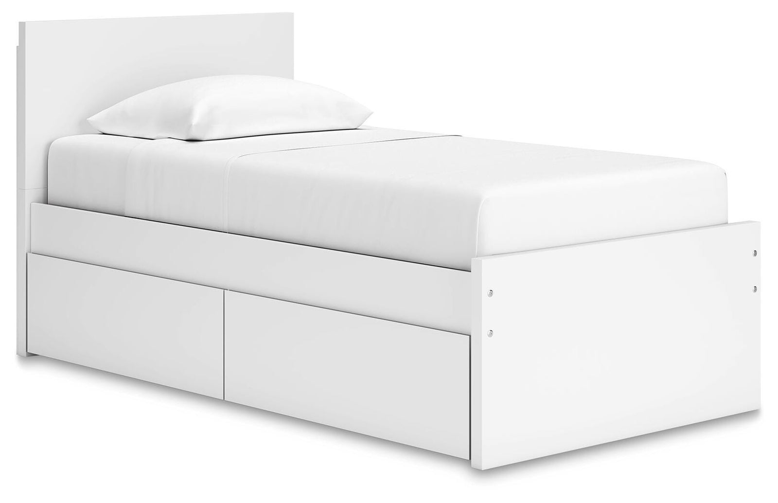 Onita Panel Platform Bed with 1 Side Storage (Youth) - White (EB9630-SI)
