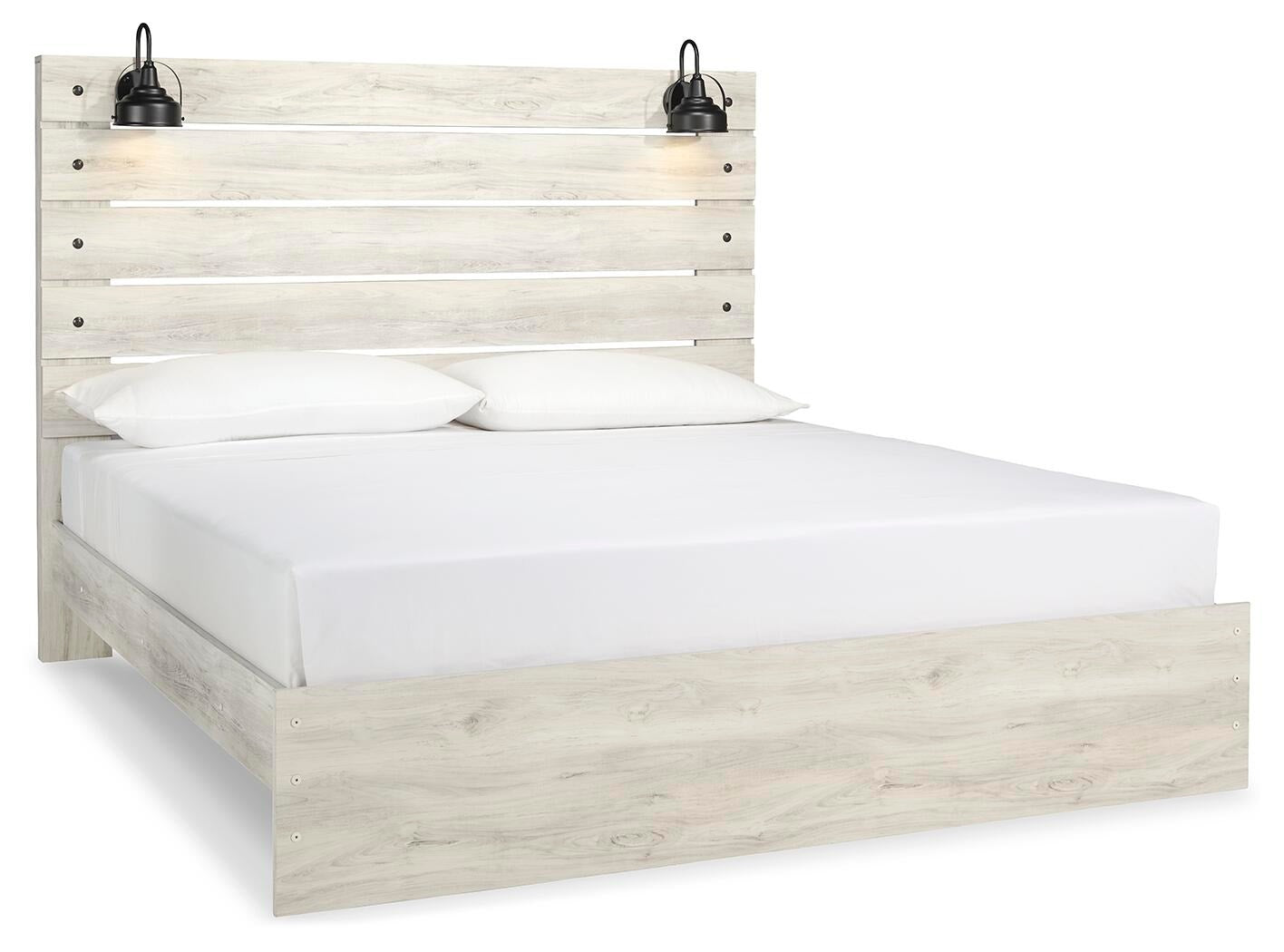 Cambeck Panel Bed - Whitewash (B192-SI)