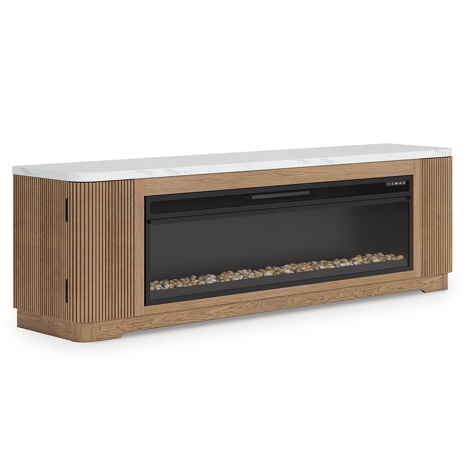 Camdill 80 TV Stand with Electric Fireplace (W808-SI) - Image 6
