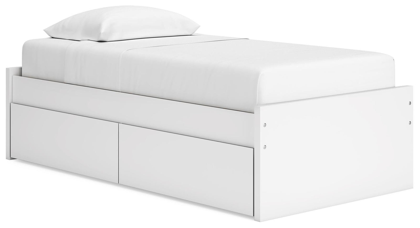 Onita Platform Bed with 1 Side Storage (Youth) - White (EB9630-SI)