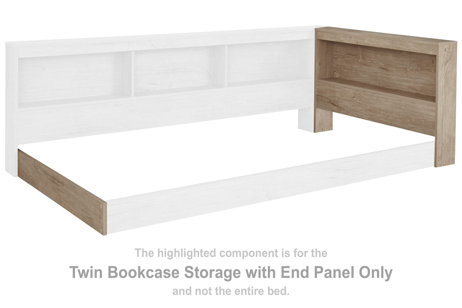 Oliah Bookcase Storage with End Panel (Youth) - Natural (EB2270-SI)