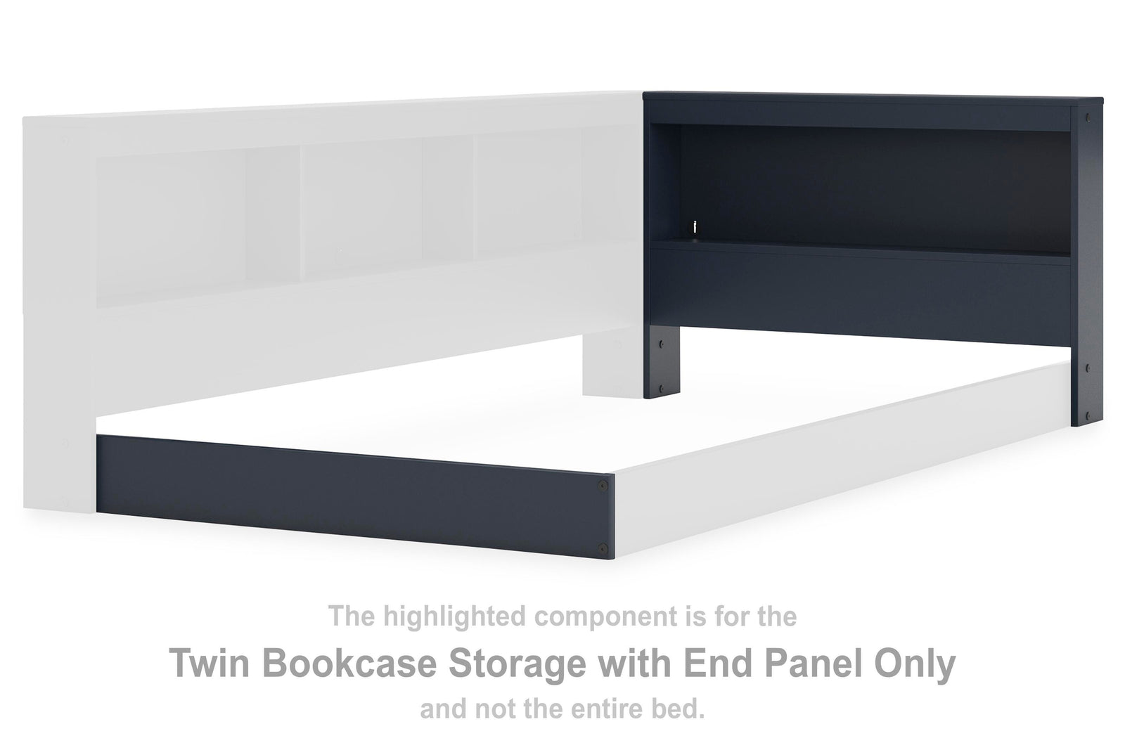 Simmenfort Bookcase Storage with End Panel (Youth) - Navy Blue (EB1528-SI)