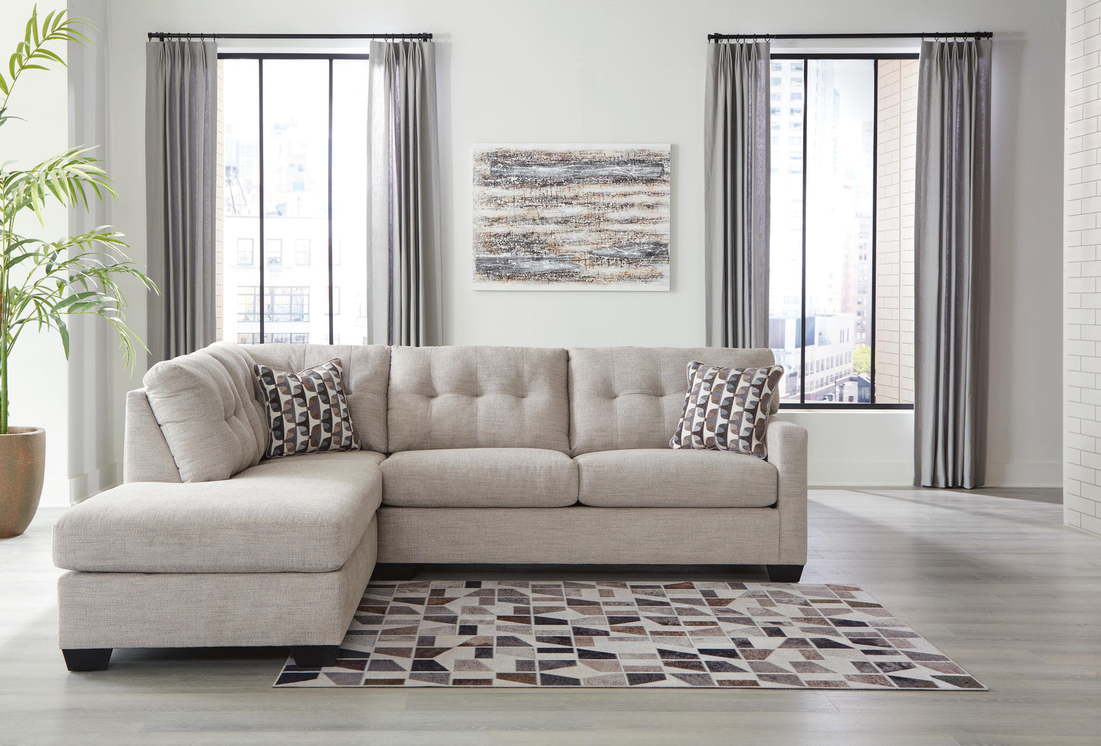 Mahoney 2-Piece Sectional with Chaise (31004-SI) - Image 2