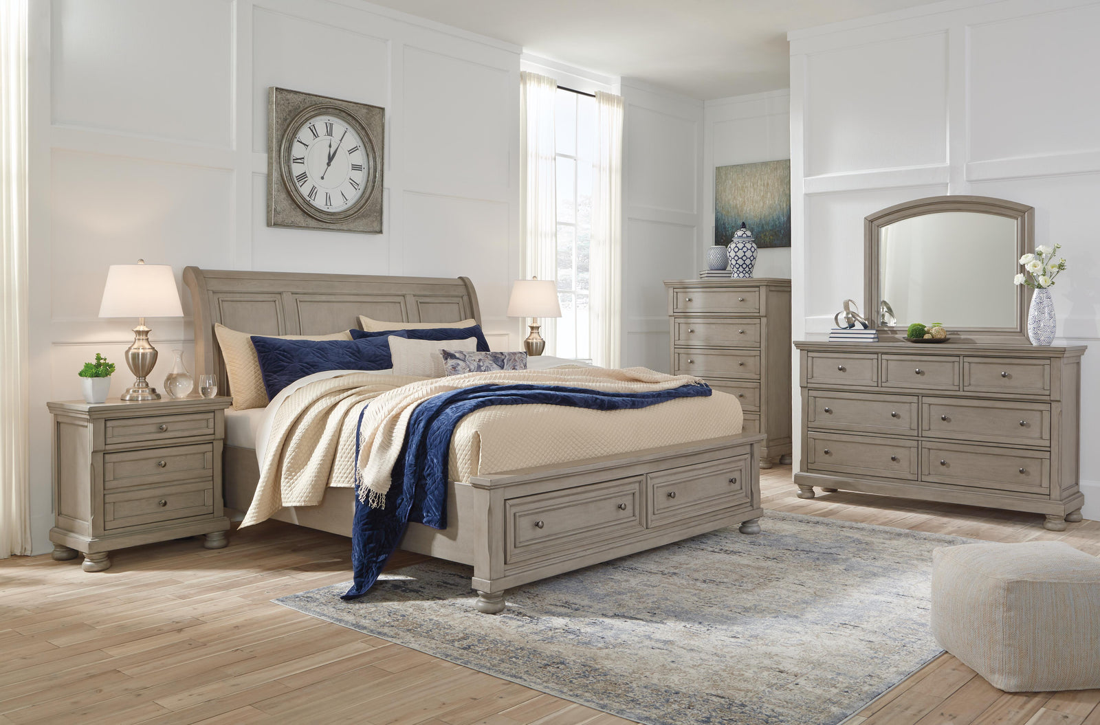 Lettner Dresser and Mirror - Light Gray (B733-SI) - Image 3