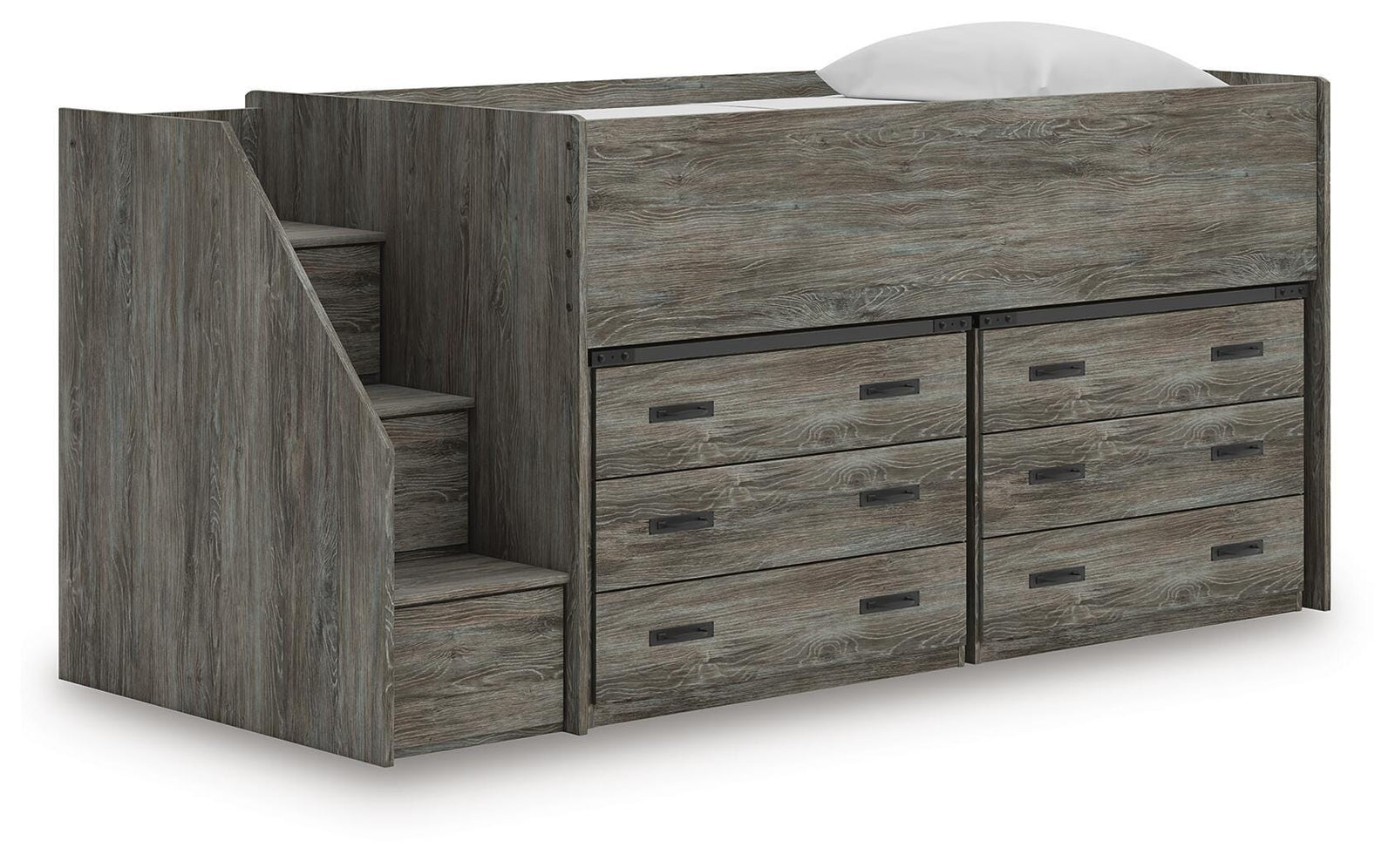 Frandern Loft Bed with Drawer Storage (Youth) - Warm Gray (B4480-SI)