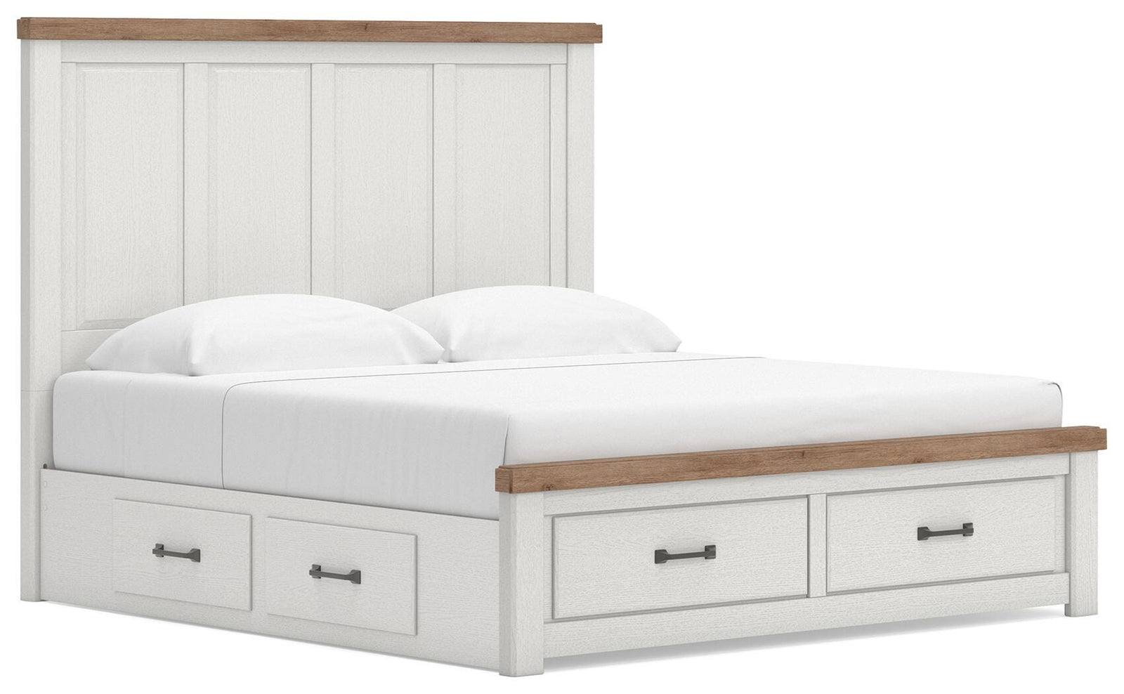 Savonport Panel Storage Bed - White/Brown (B4615-SI) - Image 2