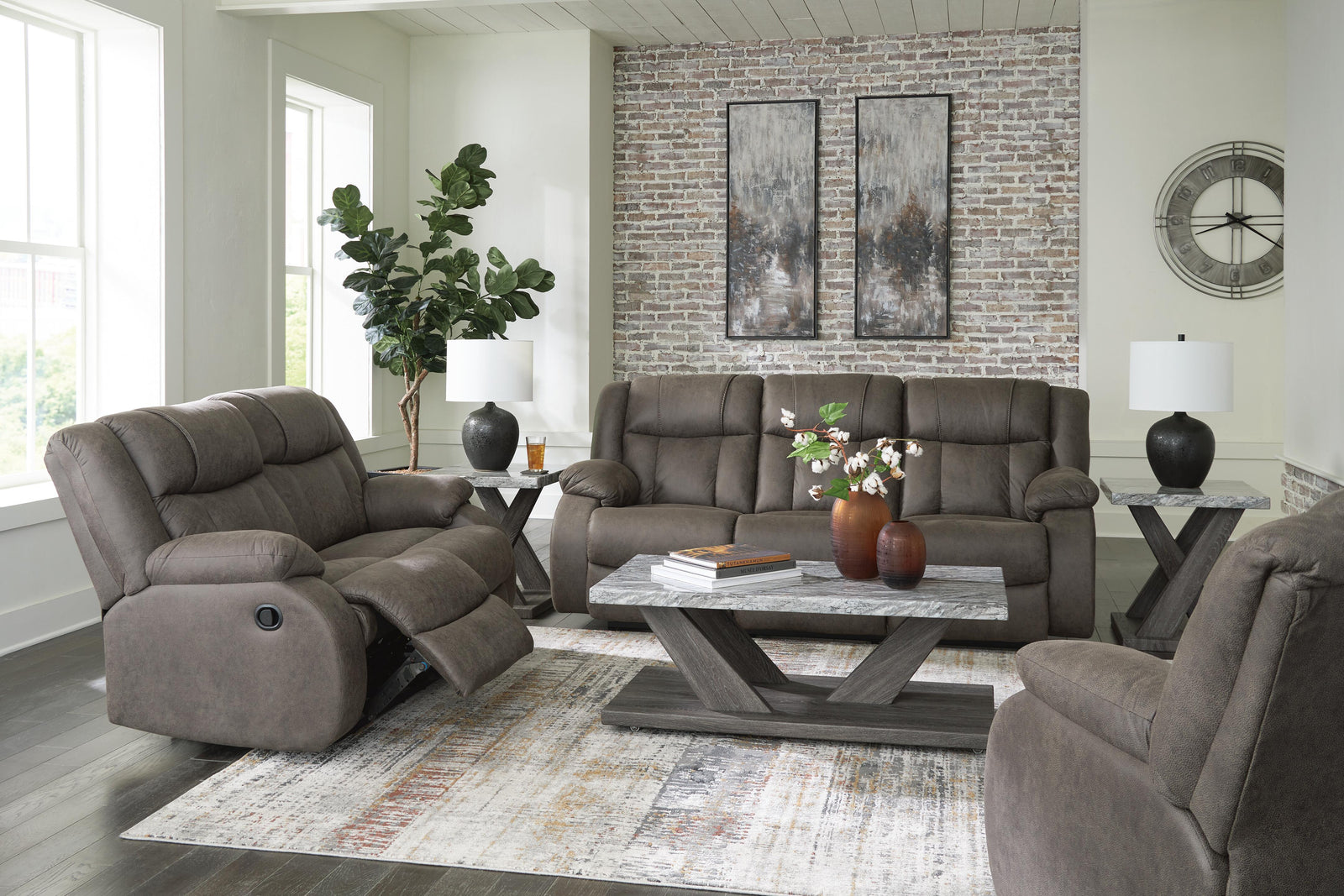 First Base Reclining Sofa, Loveseat and Recliner (68804-SI) - Image 18