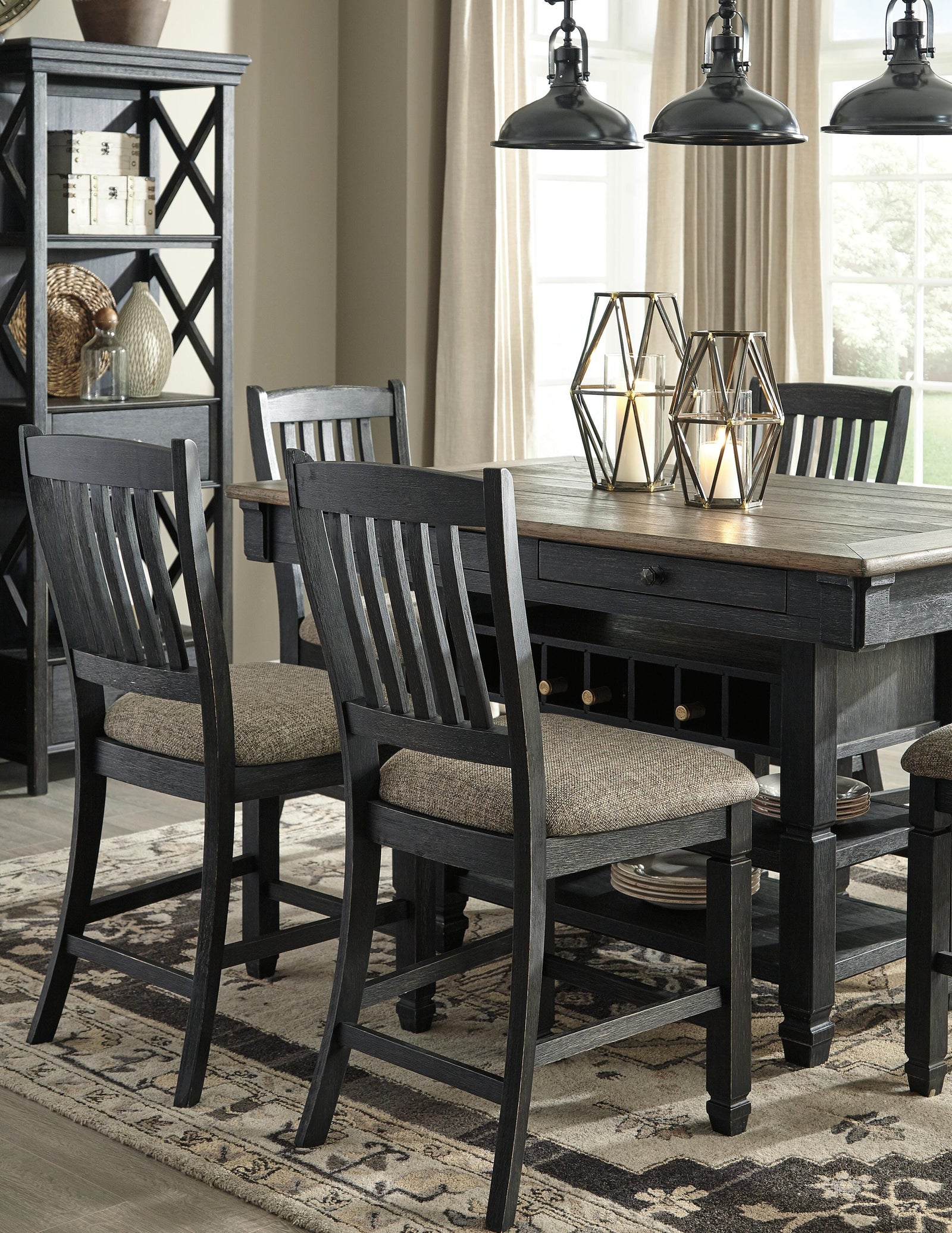 Tyler Creek Counter Height Dining Table with 4 Barstools (D736-SI) - Image 7