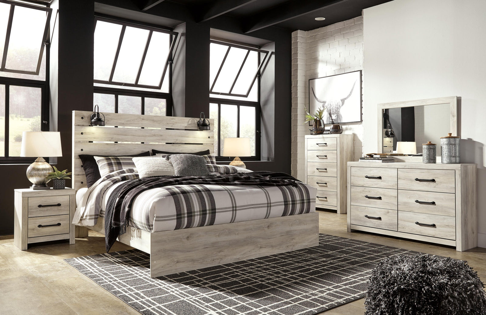 Cambeck Panel Bed - Whitewash (B192-SI) - Image 5