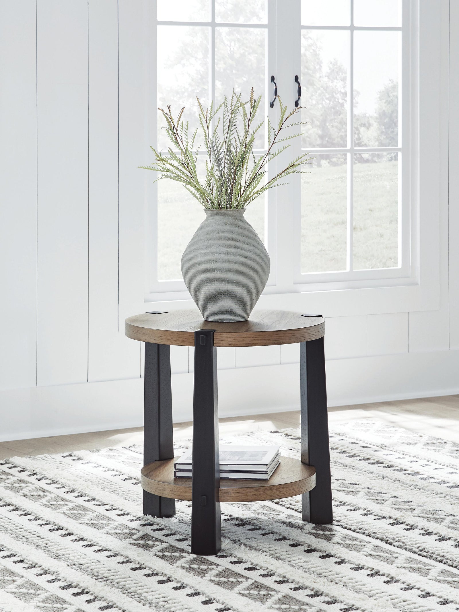 Ridgester End Table - Light Brown/Black (T518-SI) - Image 2
