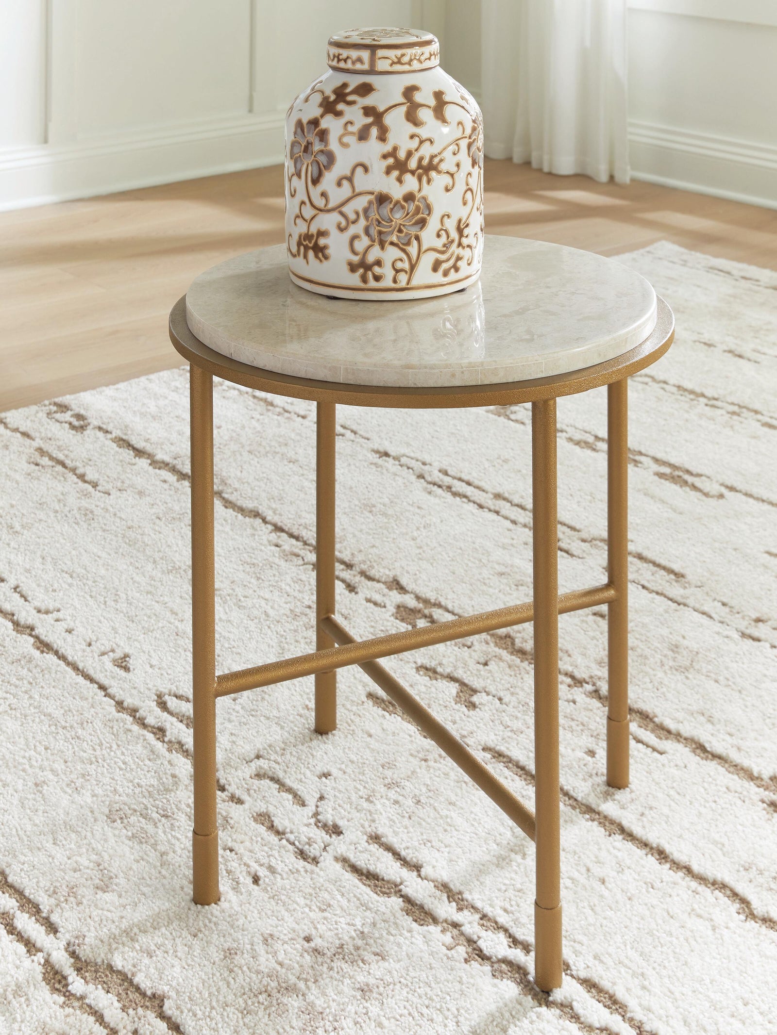 Alben End Table - Antique Gold (T643-SI) - Image 2