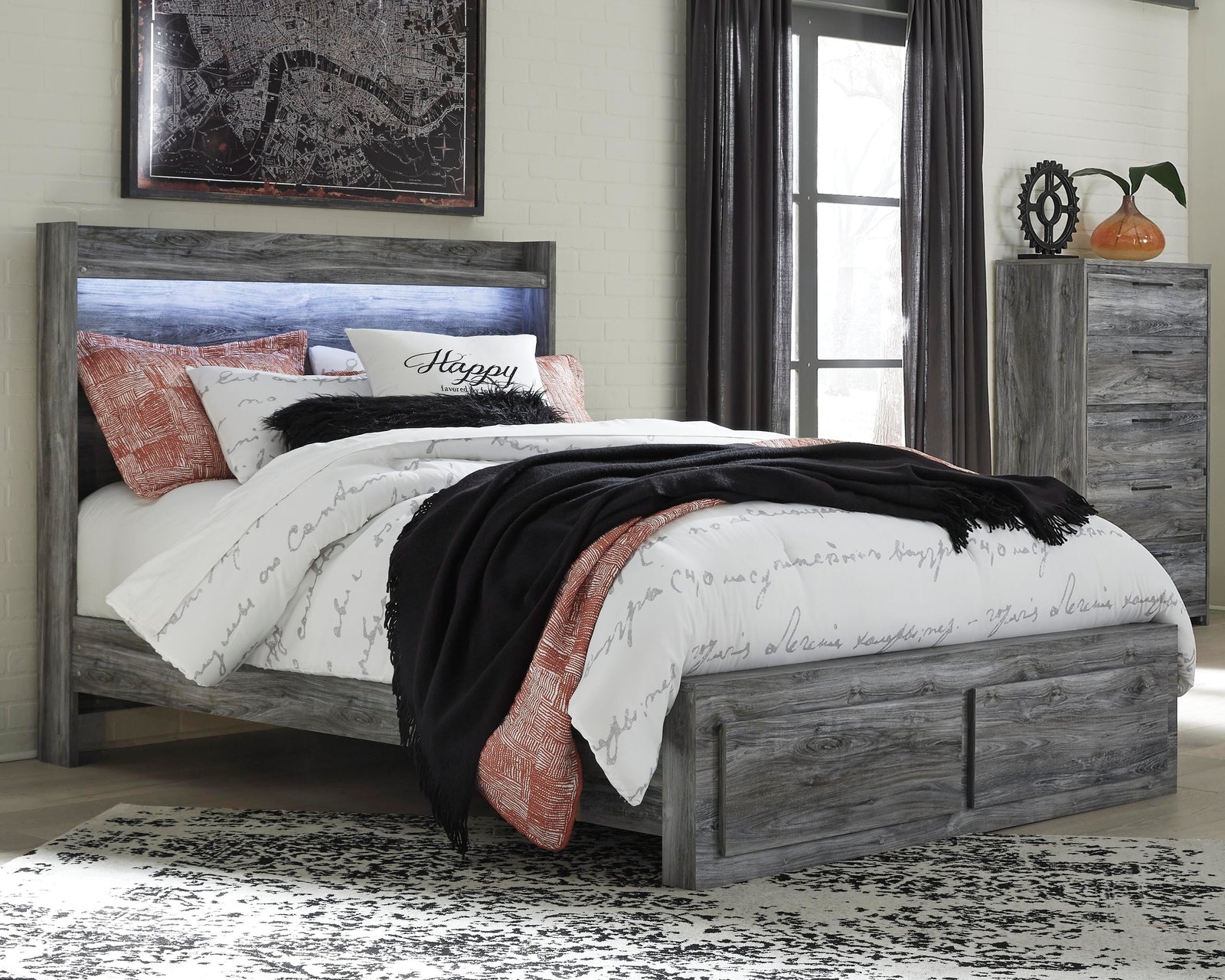 Baystorm Panel Storage Bed with Chest - Gray (B221-SI) - Image 2