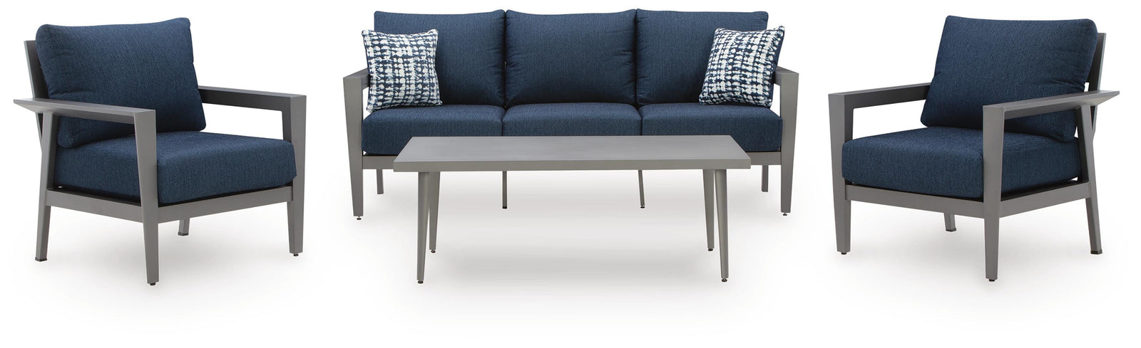 Gali Outdoor Sofa/Chairs/Table Set (Set of 4) (P275-SI)
