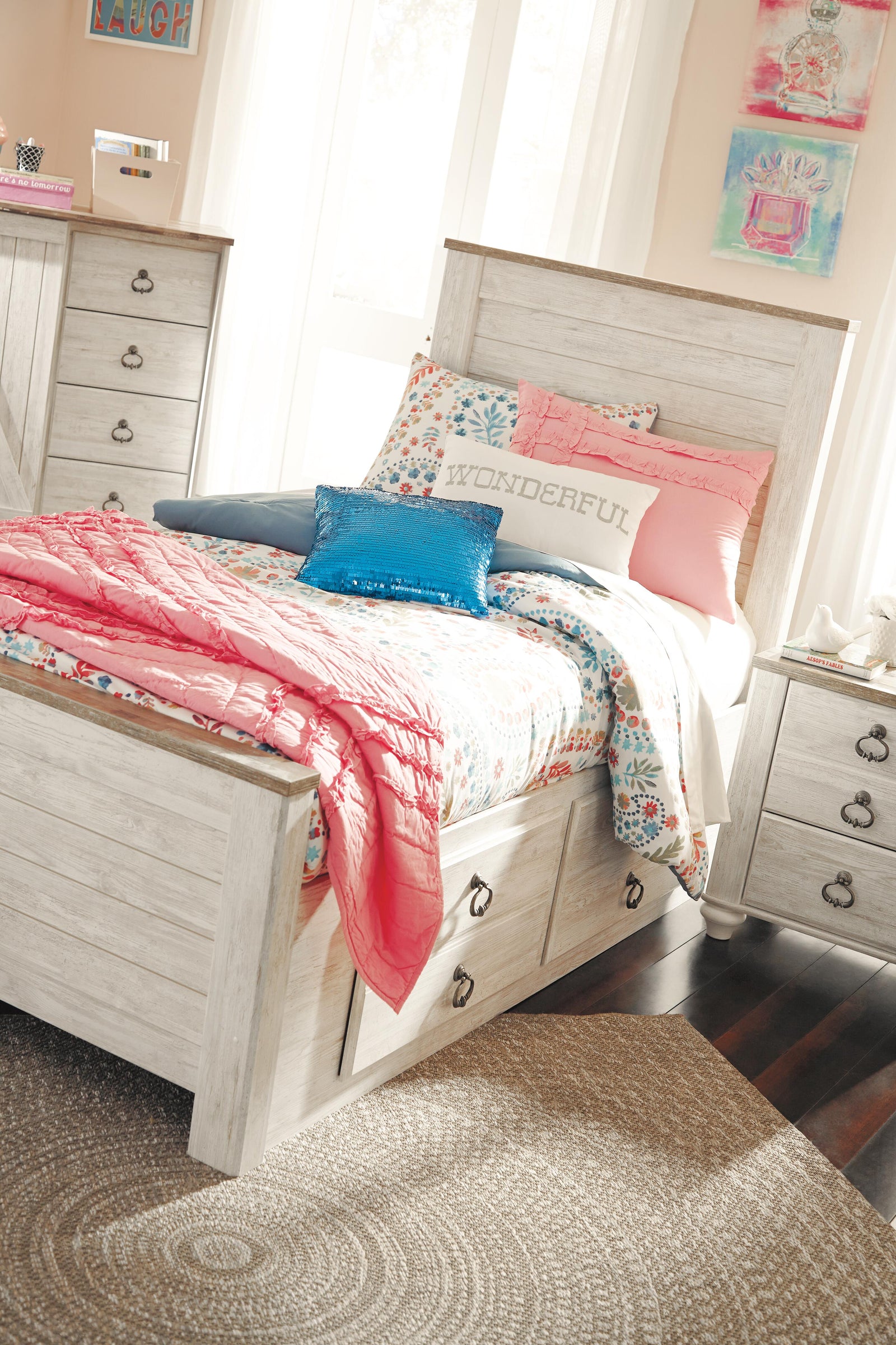 Willowton Panel Headboard - Whitewash (B267-SI) - Image 12
