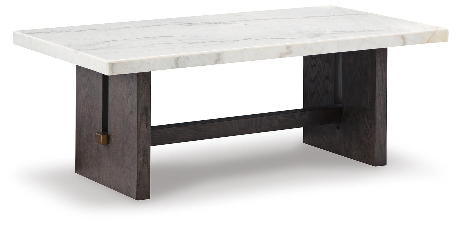 Burkhaus Coffee Table and 2 Ends - White/Dark Brown (T779-SI) - Image 3