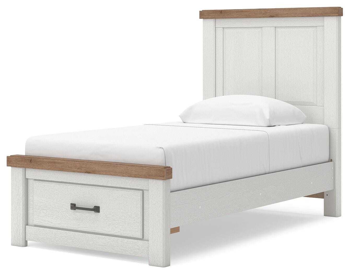 Savonport Panel Storage Bed (Youth) - White/Brown (B4615-SI) - Image 6