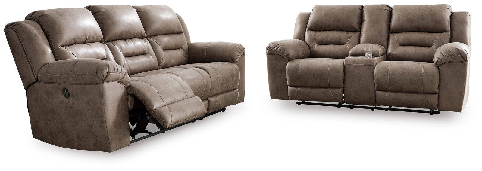 Stoneland Power Reclining Sofa and Loveseat (39905-SI)