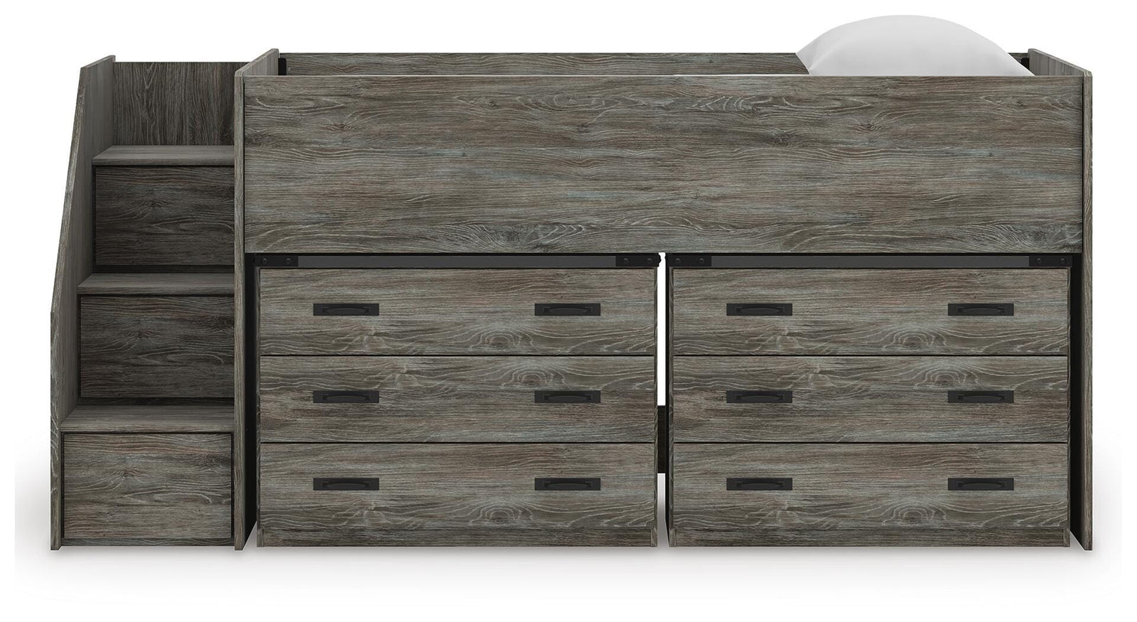 Frandern Loft Bed with Drawer Storage (Youth) - Warm Gray (B4480-SI) - Image 4