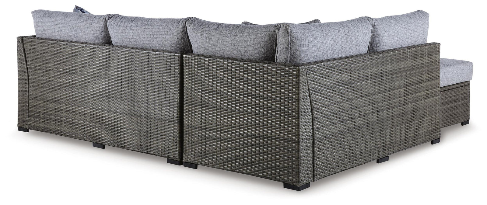Petal Road Outdoor Loveseat Sectional/Ottoman/Table Set (Set of 4) (P297-SI) - Image 4