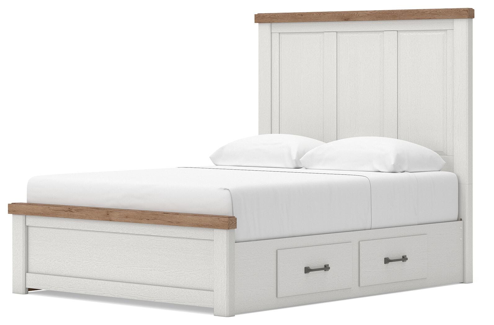 Savonport Panel Bed with Storage - White/Brown (B4615-SI) - Image 6