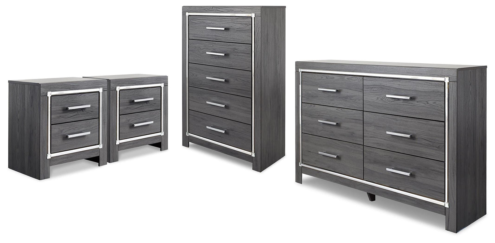 Lodanna Dresser, Chest and Nightstand (B214-SI)