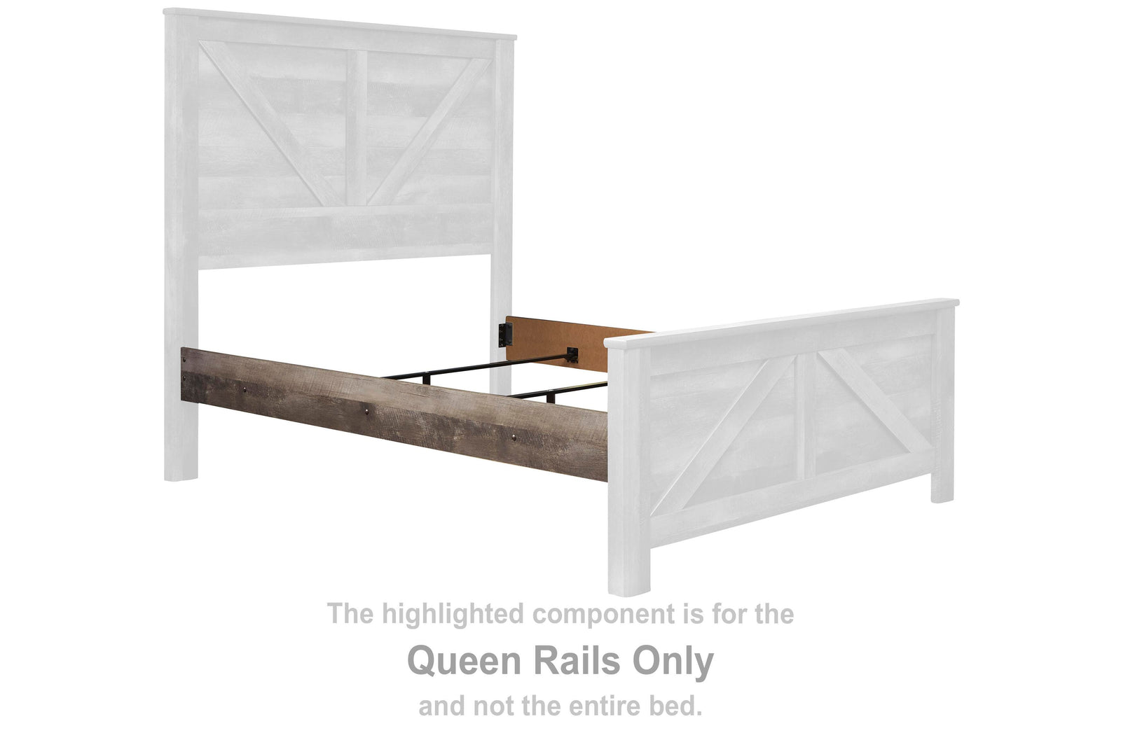 Wynnlow Crossbuck/Poster Rails - Gray (B440-SI) - Image 2