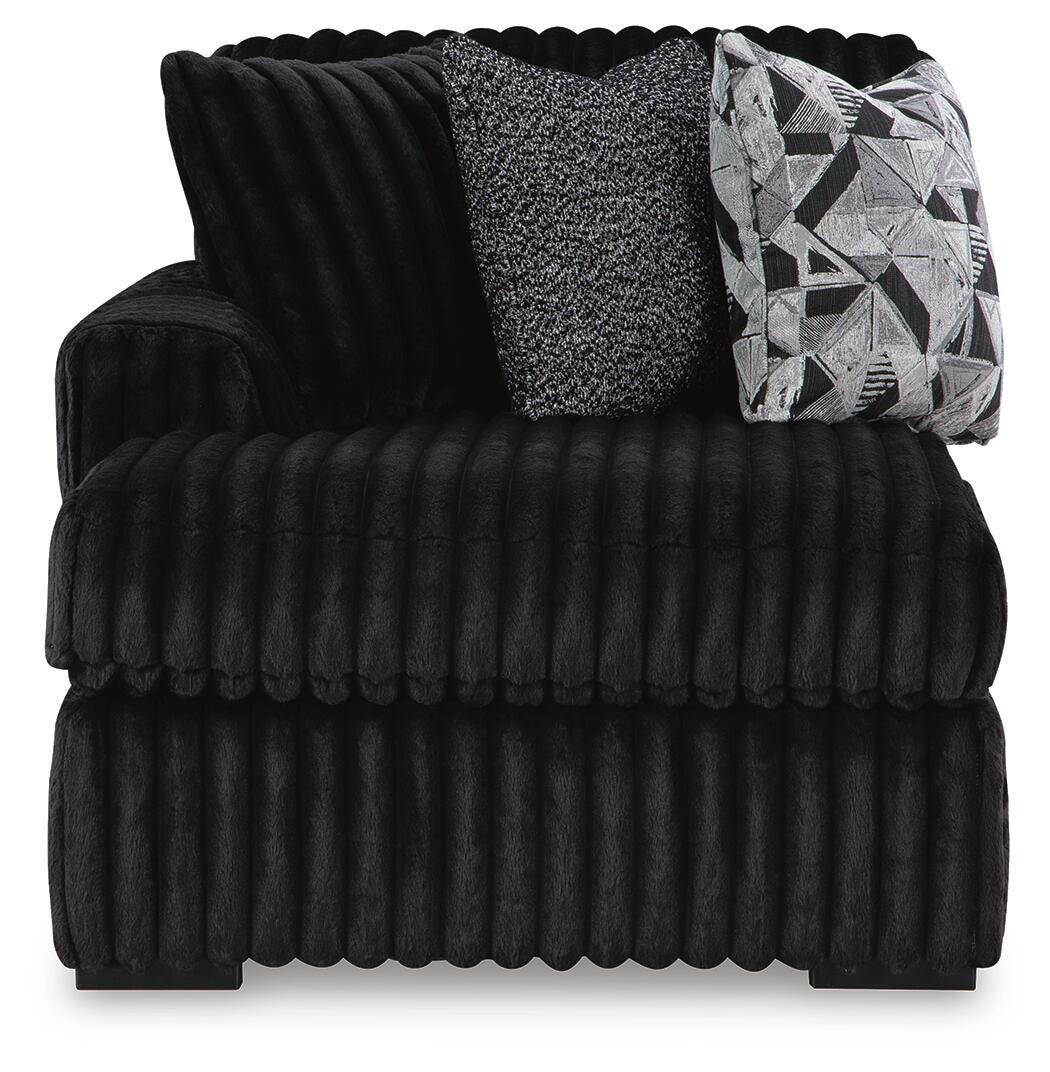 Midnight-Madness 2-Piece Sectional and Ottoman (98103-SI) - Image 5