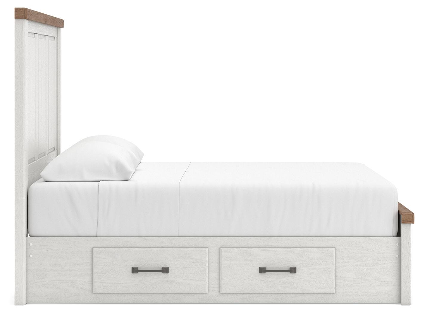 Savonport Panel Bed with Storage - White/Brown (B4615-SI) - Image 5