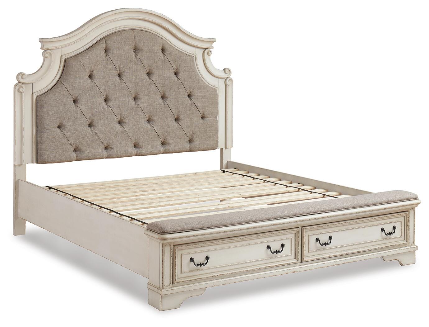 Realyn Panel Bed, Dresser, Mirror and 2 Nightstands - Two-tone (B743-SI) - Image 5