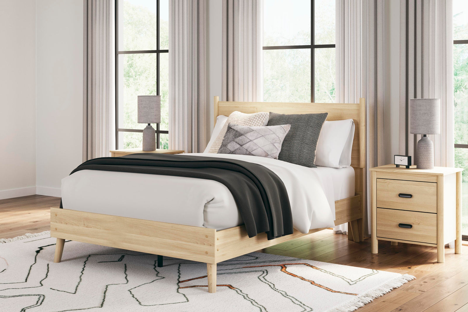 Cabinella Platform Panel Bed (Youth) - Tan (EB2444-SI) - Image 8