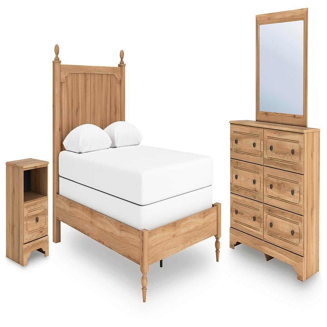 Aleaport Queen Panel Bed, Dresser, Mirror and Nightstand (PCB1075-SI)