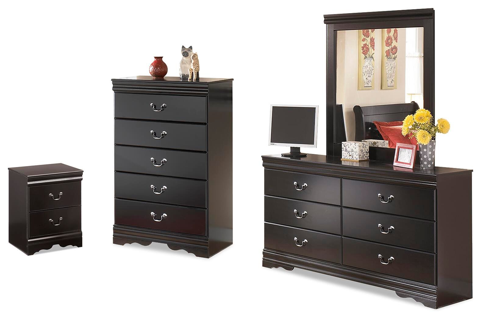 Huey Vineyard Dresser, Mirror, Chest and Nightstand (B128-SI)