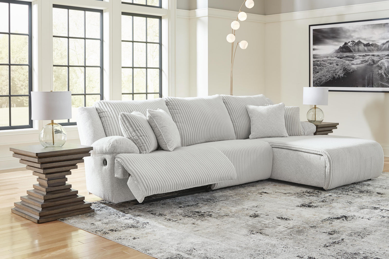 Top Tier 3-Piece Reclining Sectional Sofa Chaise (92706-SI) - Image 5