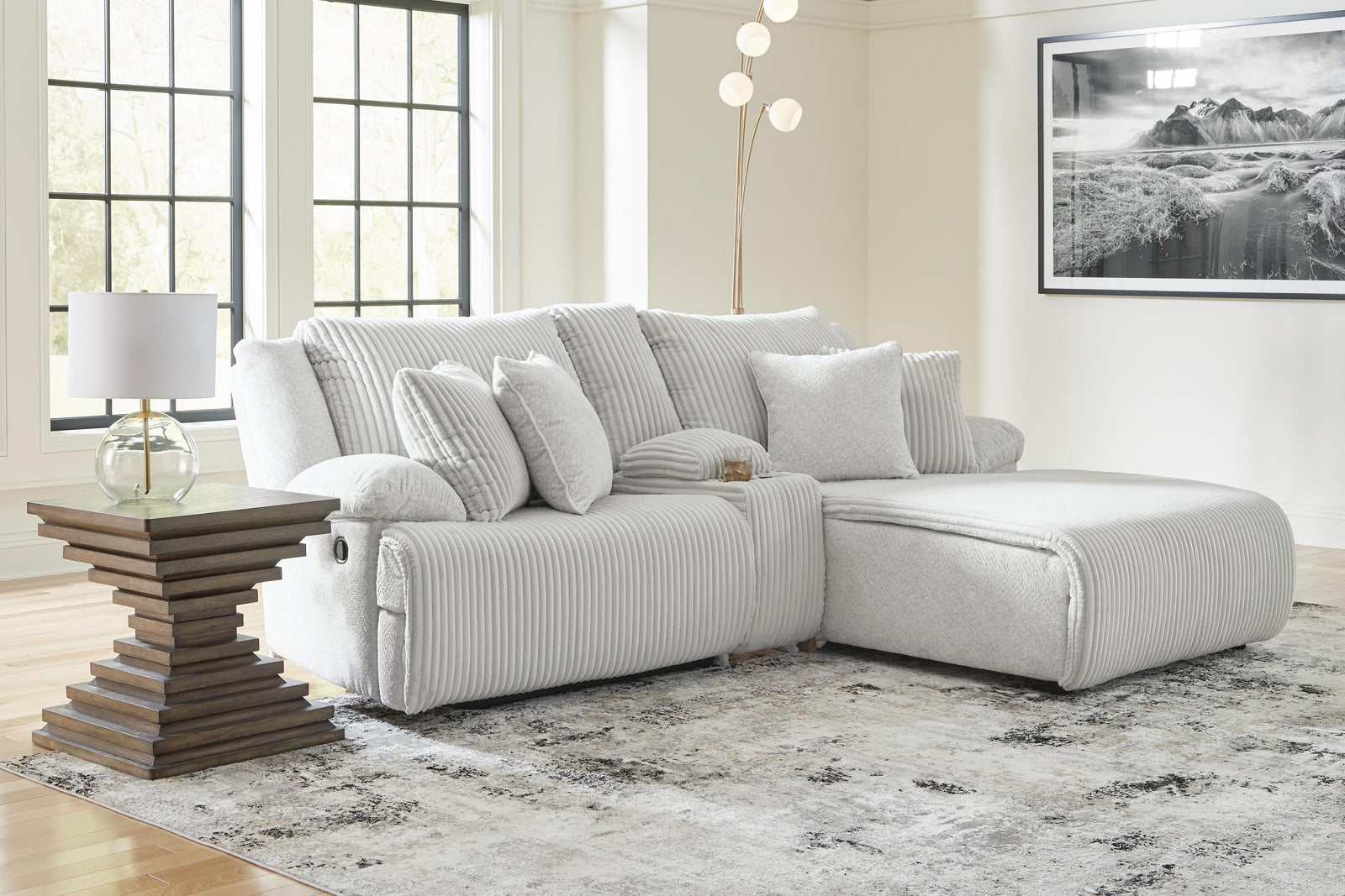 Top Tier 3-Piece Reclining Sectional Sofa with Chaise (92706-SI) - Image 4