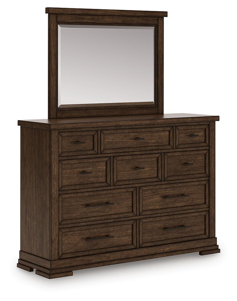 Taffenbrook Dresser and Mirror - Medium Brown (B849-SI) - Image 3