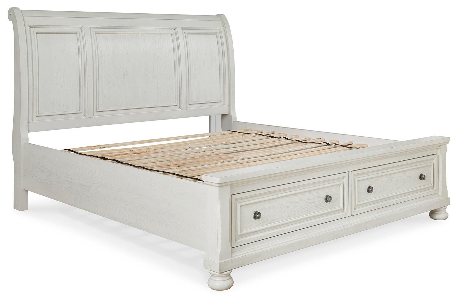 Robbinsdale Sleigh Bed with Storage - Antique White (B742-SI) - Image 3