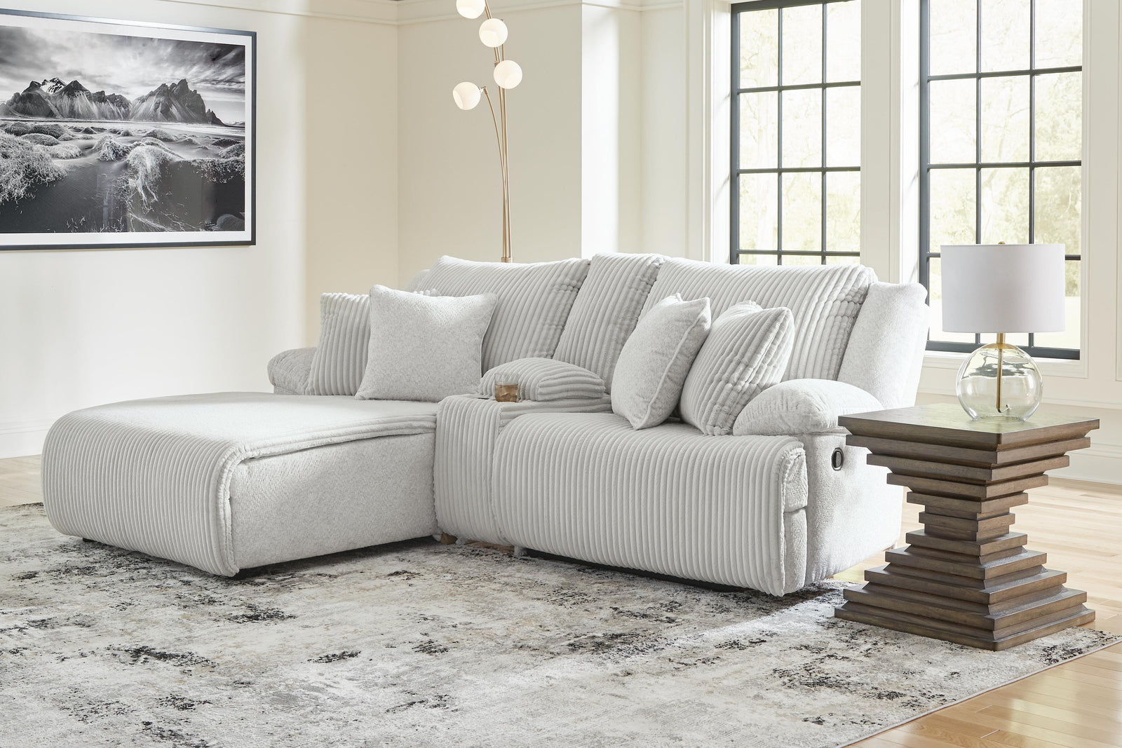 Top Tier 3-Piece Reclining Sectional Sofa with Chaise (92706-SI) - Image 4