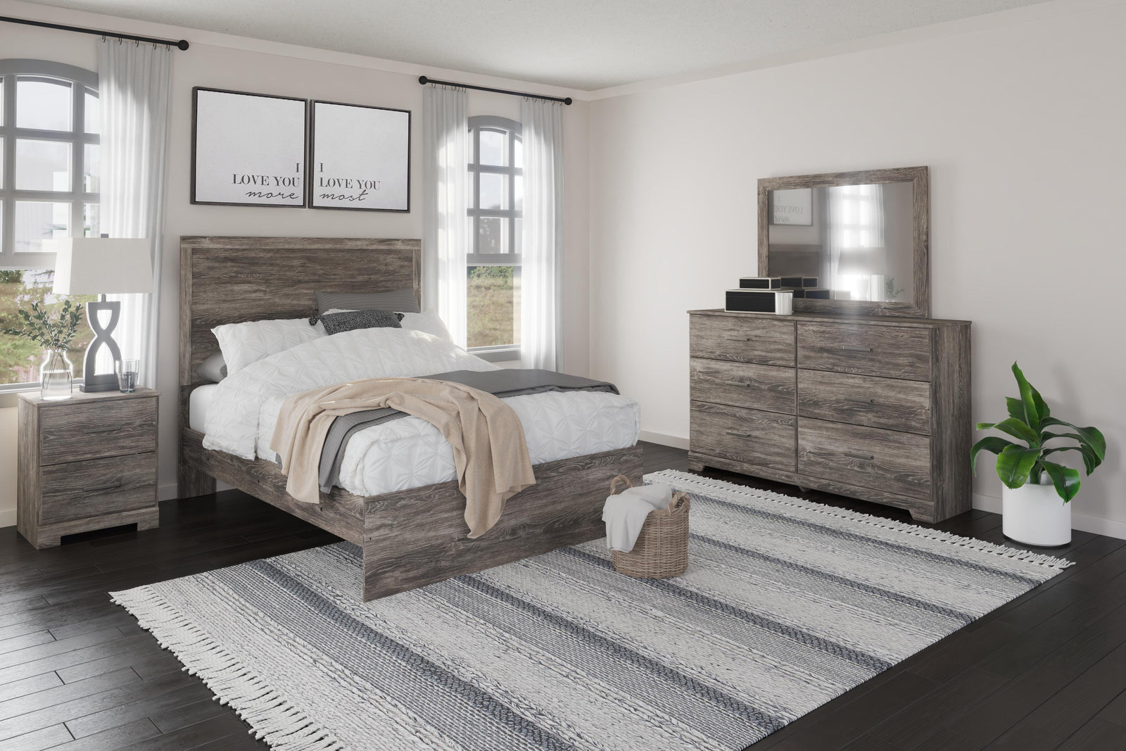 Ralinksi Panel Bed, Dresser, Mirror and Nightstand - Gray (B2587-SI) - Image 11