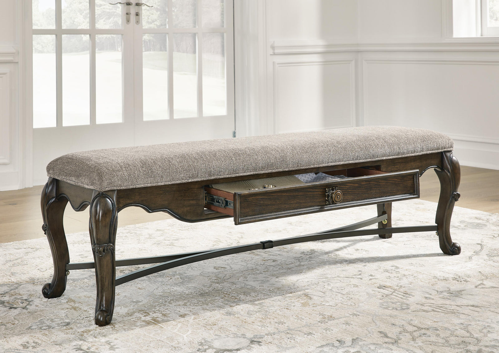 Maylee Dining Table, 6 Chairs and Bench (D947-SI) - Image 16