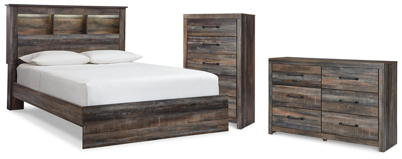 Drystan Bookcase Bed, Dresser and Chest - Multi (B211-SI)