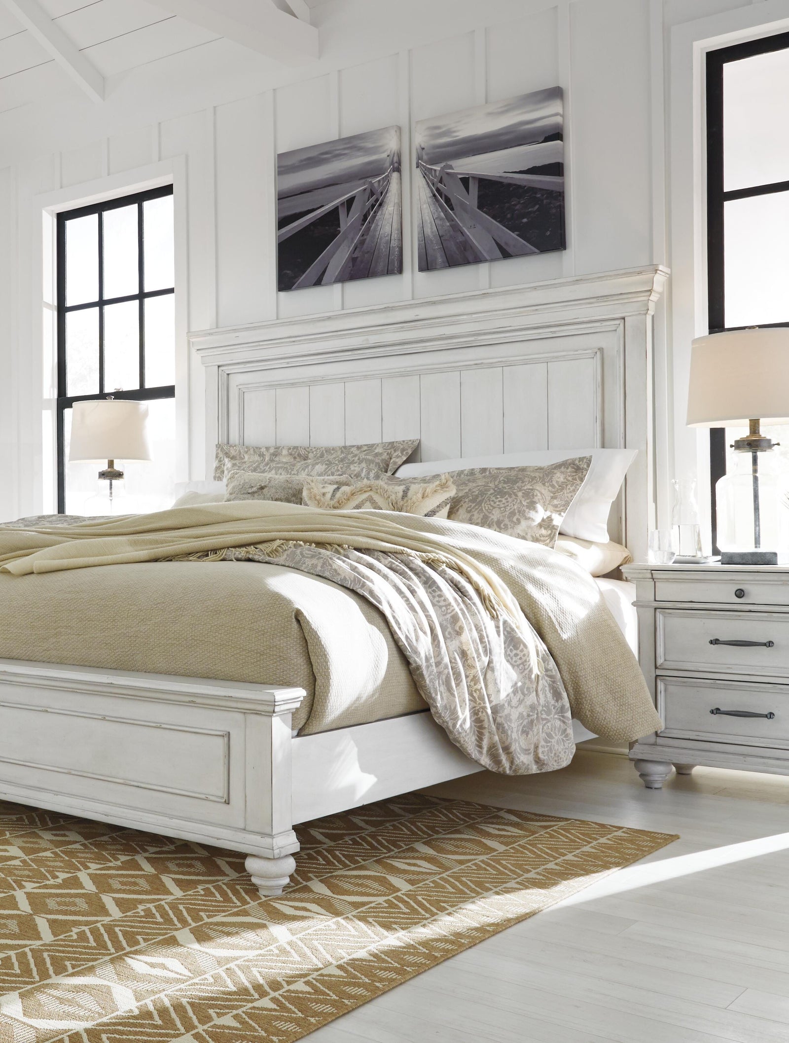 Kanwyn Panel Bed - Whitewash (B777-SI) - Image 14