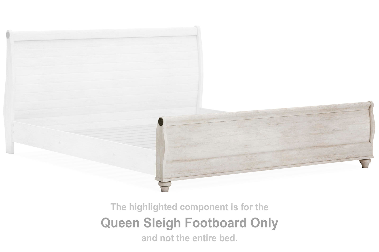 Willowton Sleigh Footboard - Whitewash (B267-SI)