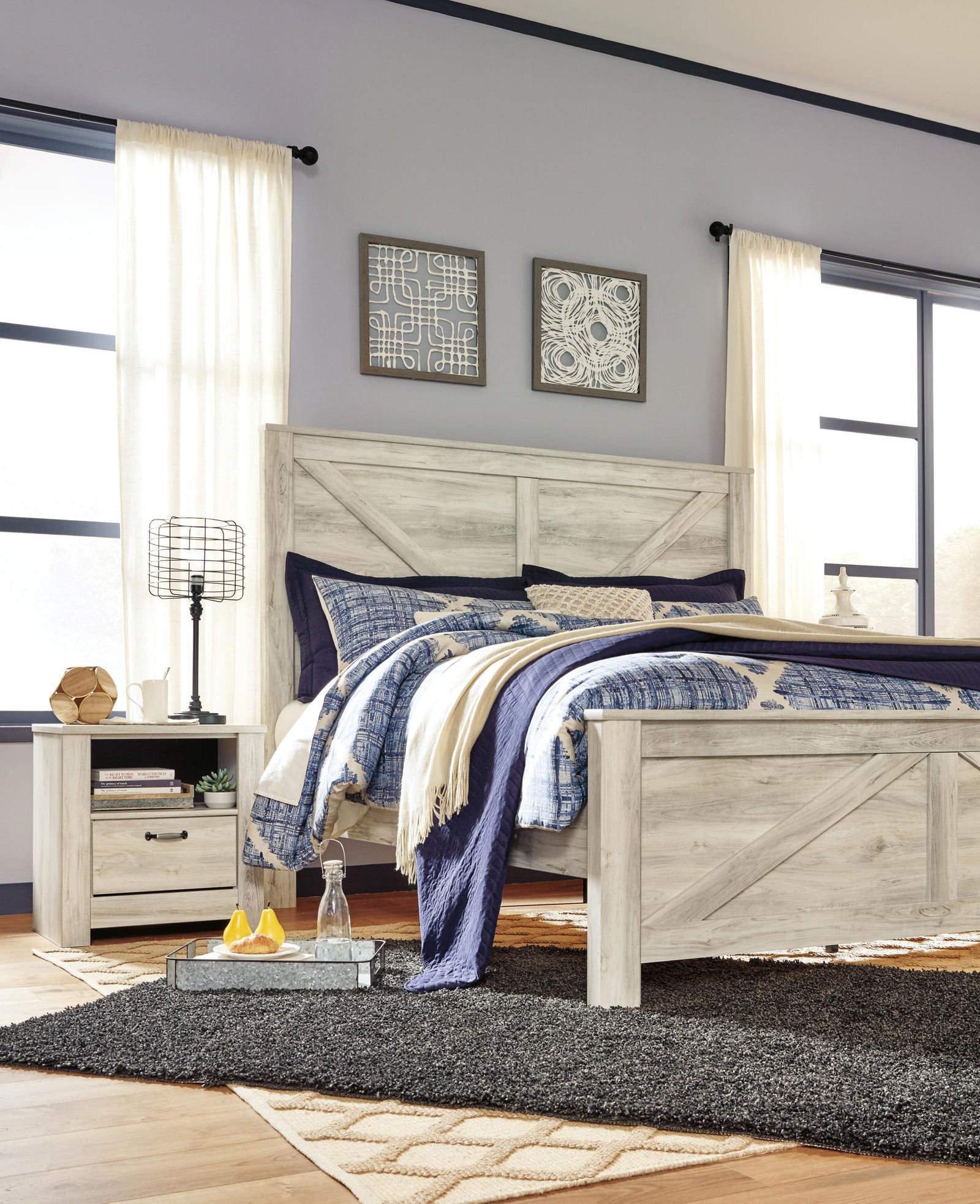 Bellaby Crossbuck Panel Bed - Whitewash (B331-SI) - Image 4
