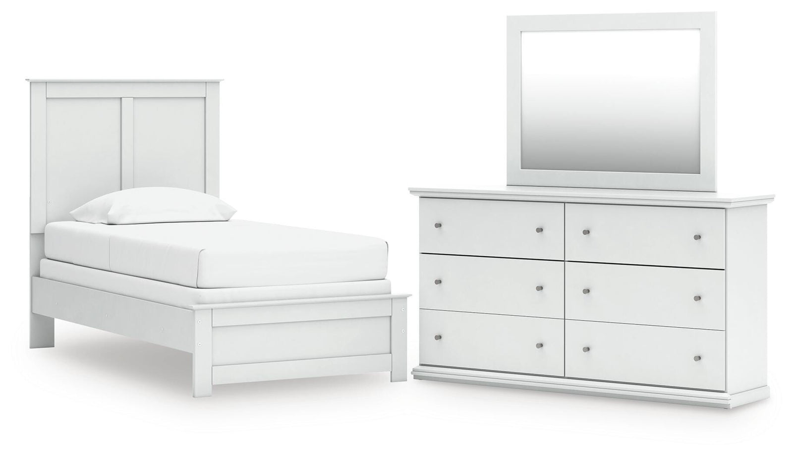 Bostwick Shoals Panel Bed, Dresser and Mirror (B139-SI)