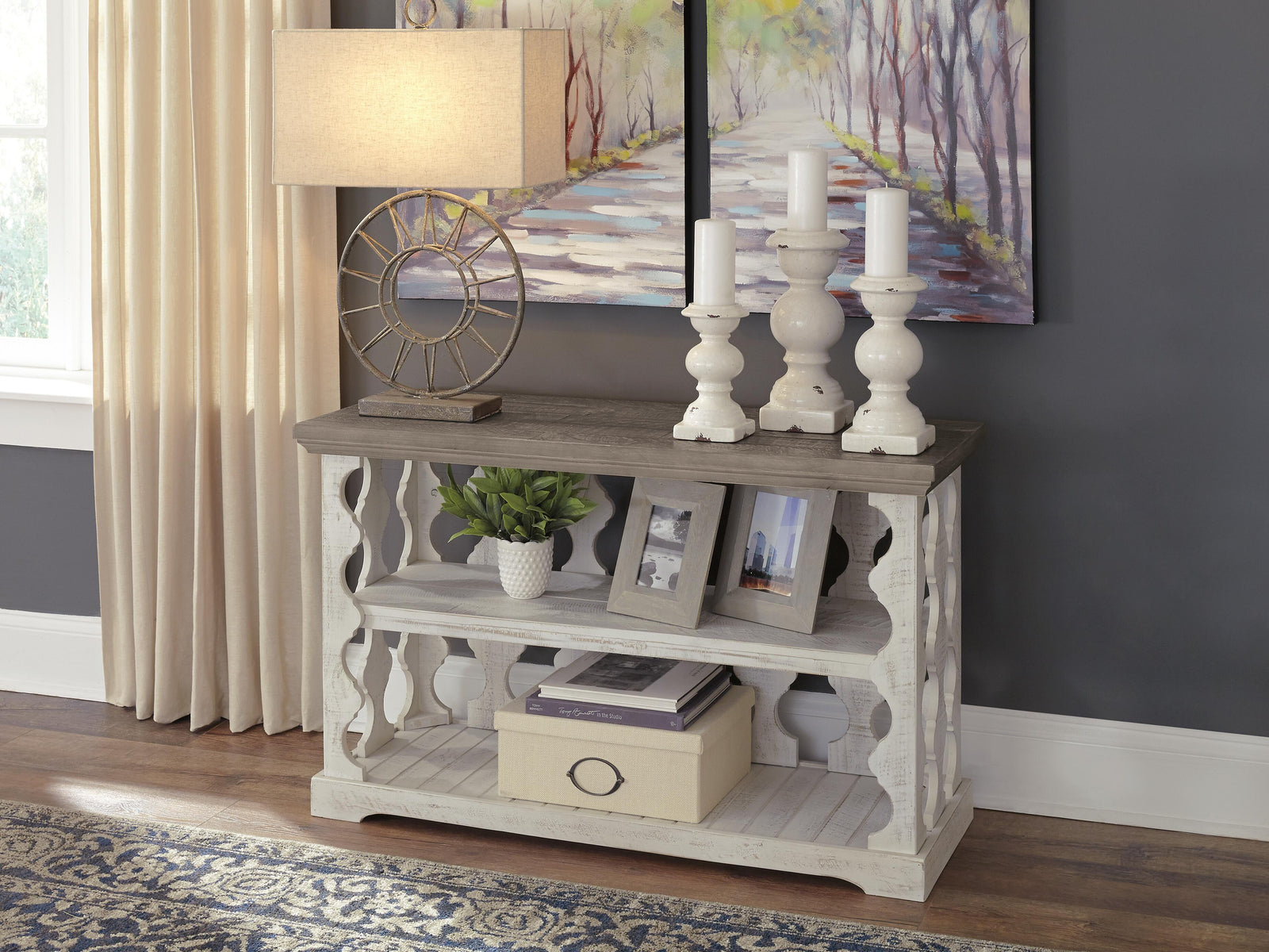 Havalance Sofa/Console Table - Gray/White (T814-SI) - Image 2